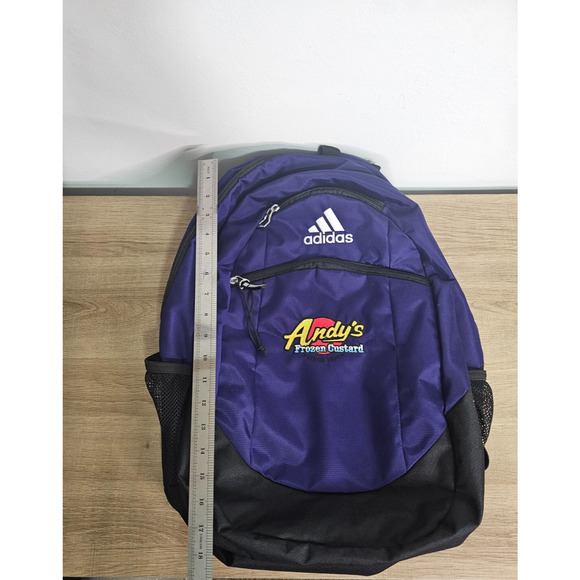 Adidas Lrg Backpack Purple School Hiking Utility TravelBottlePockets Embroidered - Picture 8 of 9